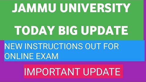 3rd&5th semester New Instructions||Jammu University Today Big update.