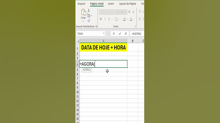 Data e Hora Atual no Excel | EM 11 SEGUNDOS