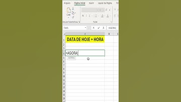 Data e Hora Atual no Excel | EM 11 SEGUNDOS
