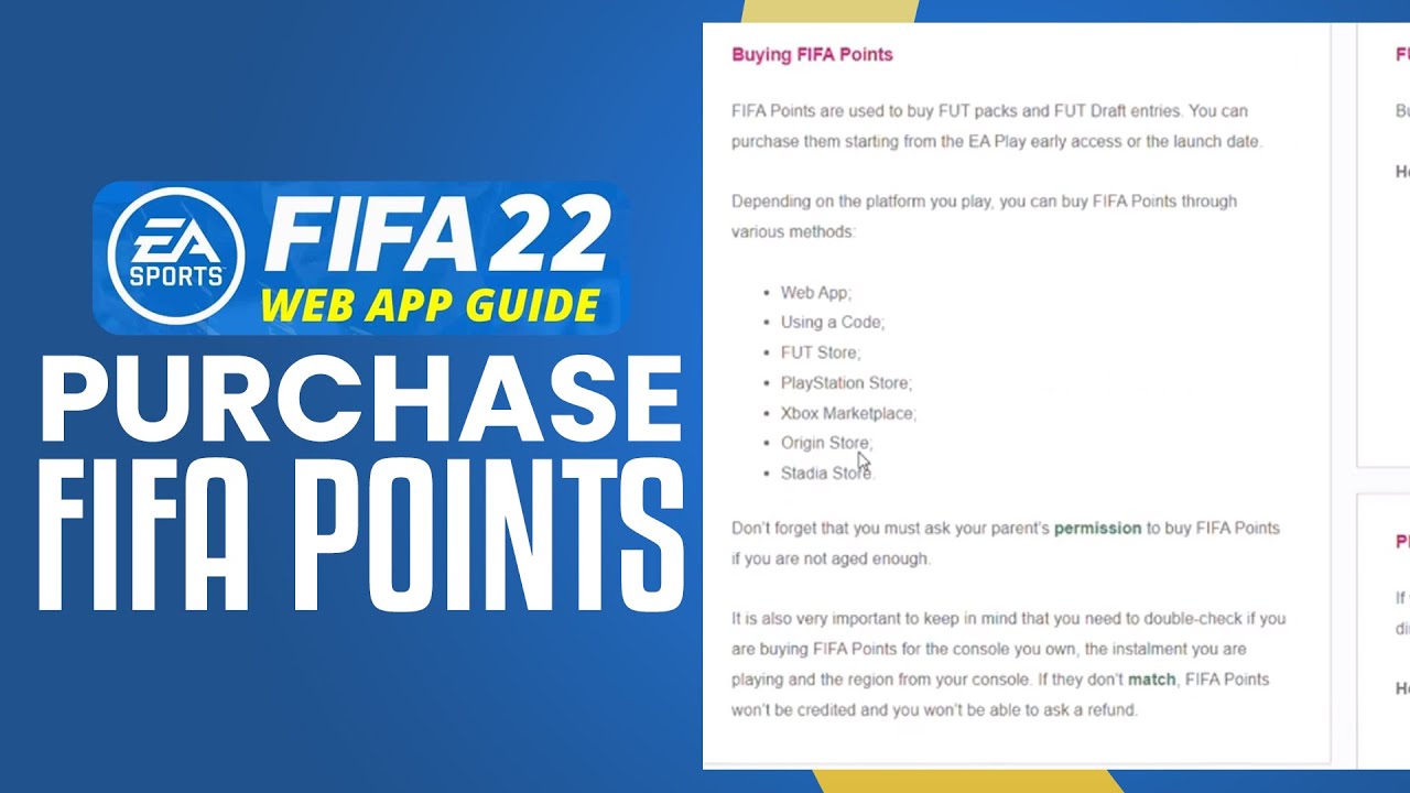 you can buy fifa points on the fifa 22 web app? 