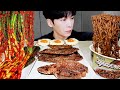 MUKBANG | 직접 만든 김치 레시피 & 파김치, 짜파게티, 계란 소고기 먹방 | KIMCHI RECIPE KOREAN HOME FOOD