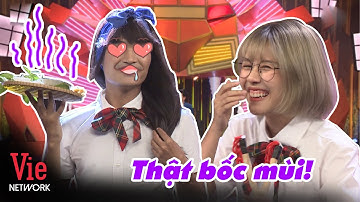 Hậu Hoàng sửng sốt nữ sinh Mạc Văn Khoa mang mâm bún đậu mắm tôm lên sân khấu rao bán | Kỳ Tài 2020