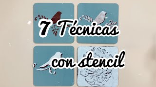 7 técnicas con stencil - con receta casera de pasta de relieve.