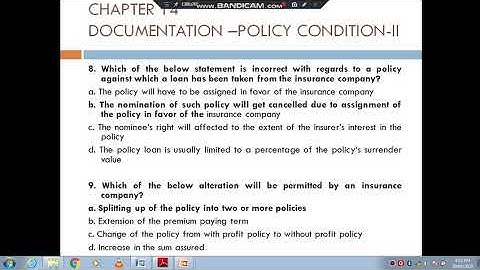 Q&A Chapt  14. Documentation - Policy Condition - II