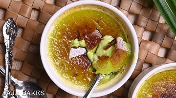 Pandan Creme Brulee Using Real Pandan Leaves (No Pandan Extract) | Jaja Bakes