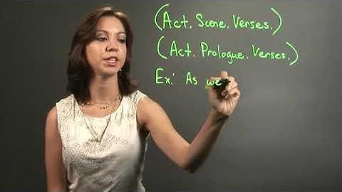 How to Cite a Prologue of a Play