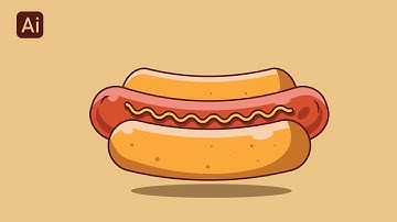 How To draw Hotdog - Adobe Illustrator Tutorial