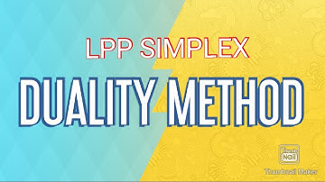 DUALITY METHOD - PART 1 | LPP SIMPLEX | Management Science | M.com