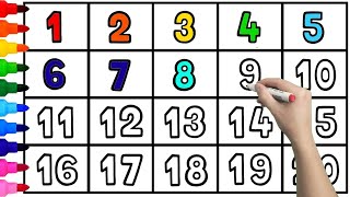 1234567890, How to Draw Numbers 1 to 20 for Kids Easy | Kids Read \& Write Numbers | KS ART