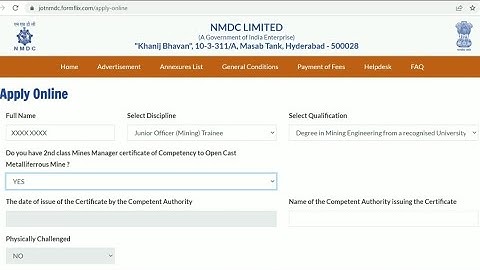 NMDC 94 Junior Officer Trainee Posts Online Form Kaise Bhare 2022. How to Fill Online Form In NMDC