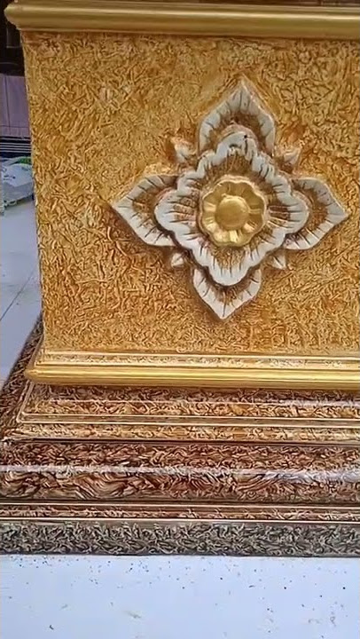tiang rumah motif marmer efek batik