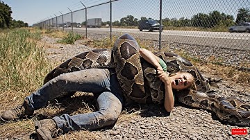 Police Officers Rescue Woman from Giant Python