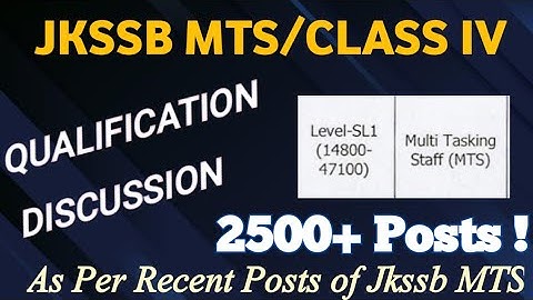 JKSSB MTS/CLASS IV QUALIFICATION?? #jkssb