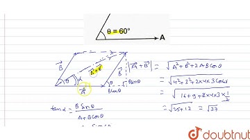 Find A+B and A-B in the diagram shown in figure. Given A=4 units and B=3 units