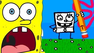 ГУБКА БОБ И УГАРНАЯ ОЗВУЧКА ! ПЛАТФОРМЕР - РИСОВАЛКА ! - DoodleBob And The Magic Pencil - #1