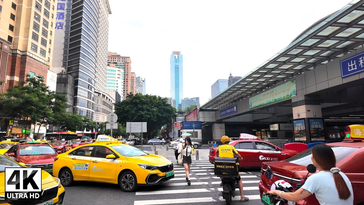 Walking from Guangzhou East Station to Tiyu Xilu Station via Linhexi Station | Guangzhou, China 4K