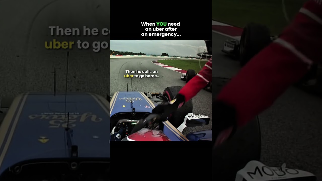 Sebastian Vettel uses a Formula 1 car as an Uber