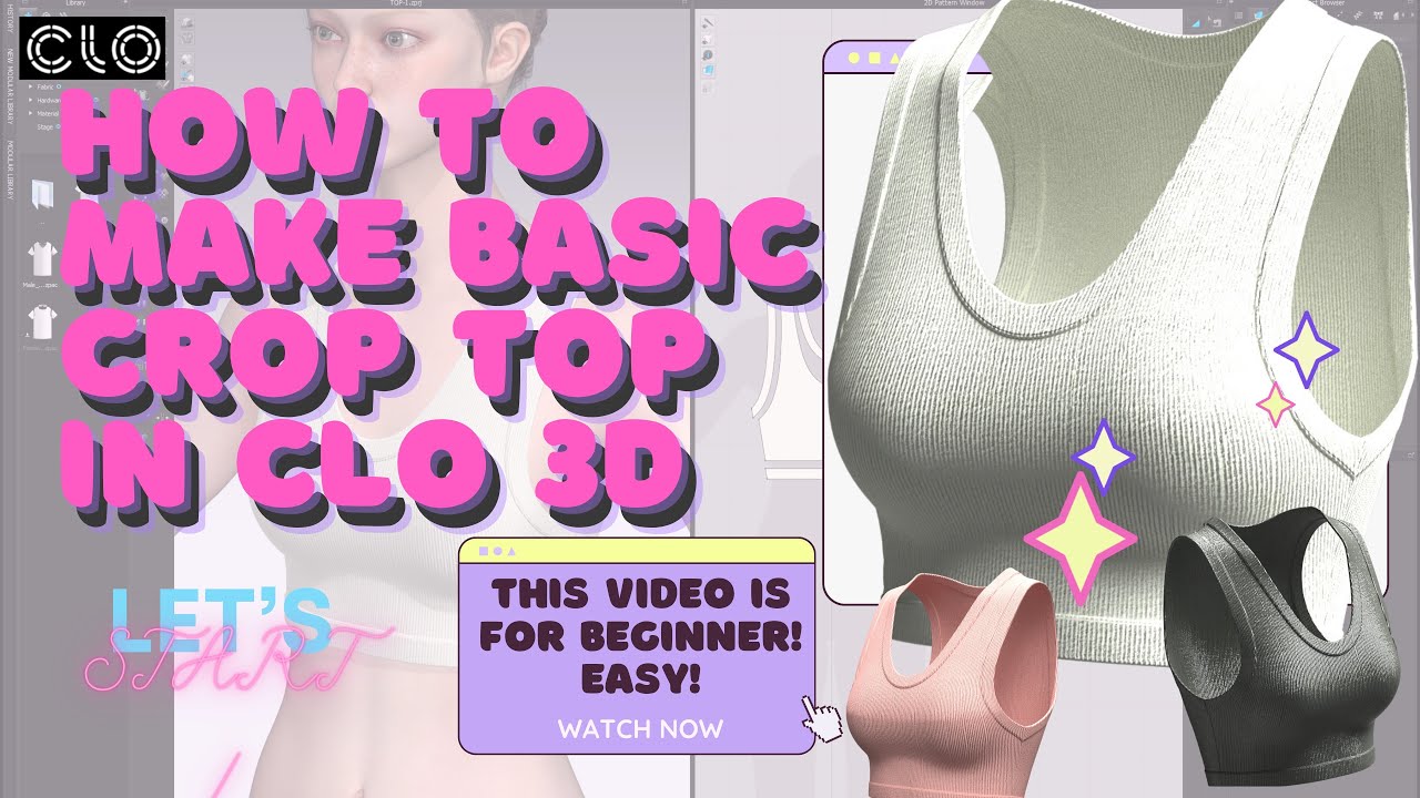 How to make a basic crop top in Clo3D - YouTube