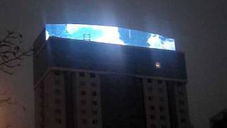 LED free pixel screen on hotel