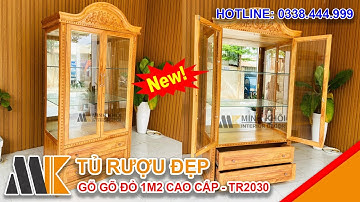 Tủ Rượu Gỗ Gõ Đỏ Mái Vòm 1m2 Cao Cấp - TR2030 | Minh Khôi