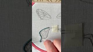 Embroidery butterfly #вышивка #вышивкагладью #embroiderytutorial #embroiderypatterns #embroidery
