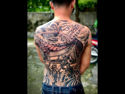 Video Hình Xăm Cá Chép Hóa Rồng Vượt Vũ Môn Full Lưng Artist... - youtube