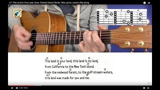6.1 This Land Is Your Land,  Cover, Tutorial, Guitar Chords, Tabs, Lyrics, Lesson, Play along