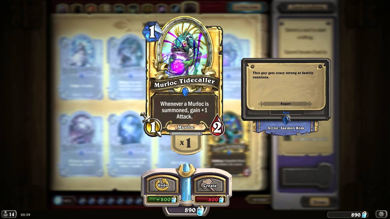 Murloc Tidecaller HD Hearthstone Golden Card Spotlight