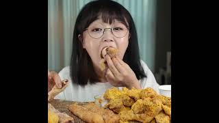 crispy fired chicken cheese | koreanfood asmrphan janeasmr seafood spicyfood bigbites mukbang