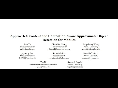 Sensys 2020 paper: ApproxDet - how to do object detection on mobiles