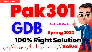 Pak301 GDB Solution 2023/ pak301 GDB 2023 /pak301 GDB Solution Spring 2023/ pak301 GDB Spring 2023