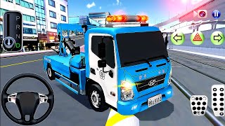 3D Driving Class #22: Real City Driving - Police Van and Tow Truck Vs Train - Android GamePlay screenshot 2