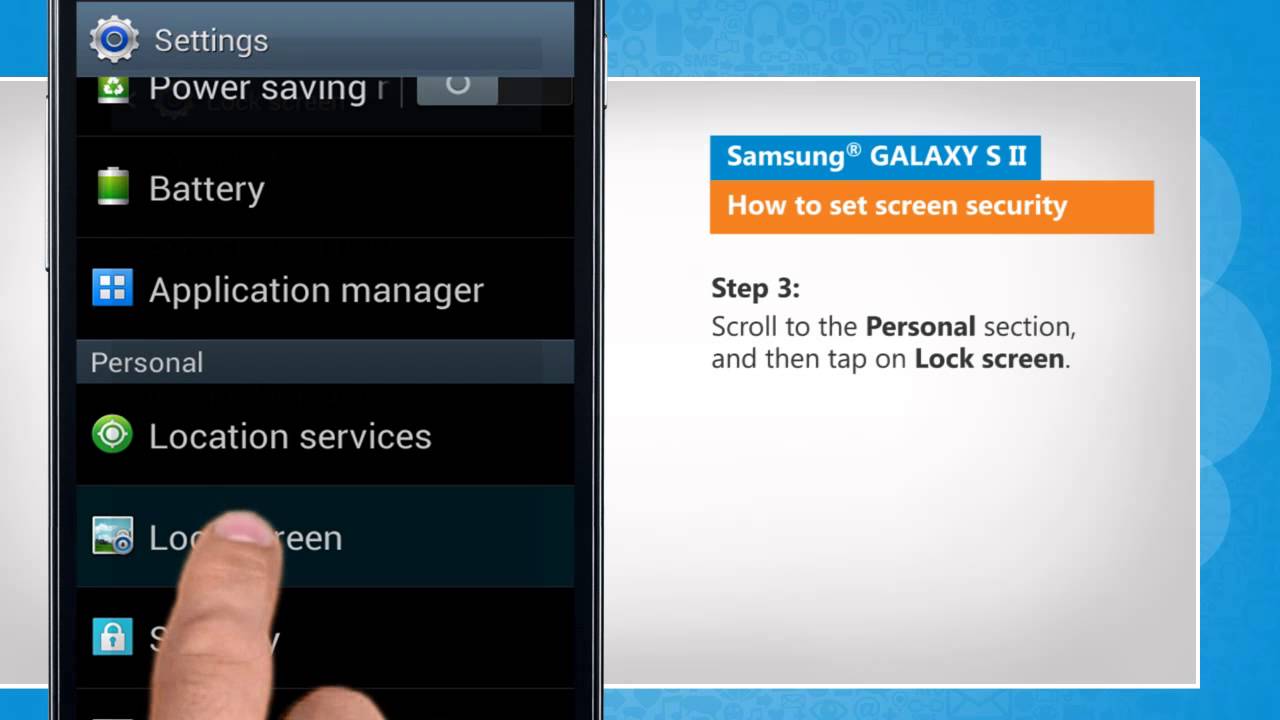 How to set screen security on Samsung® GALAXY S II
