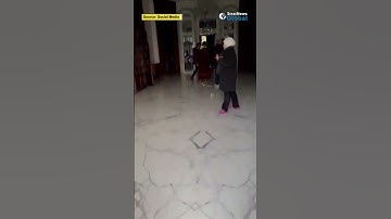 Thumbnail of People enter Muhajreen presidential palace in #Damascus after #Syrian rebels topple Assad | #shorts