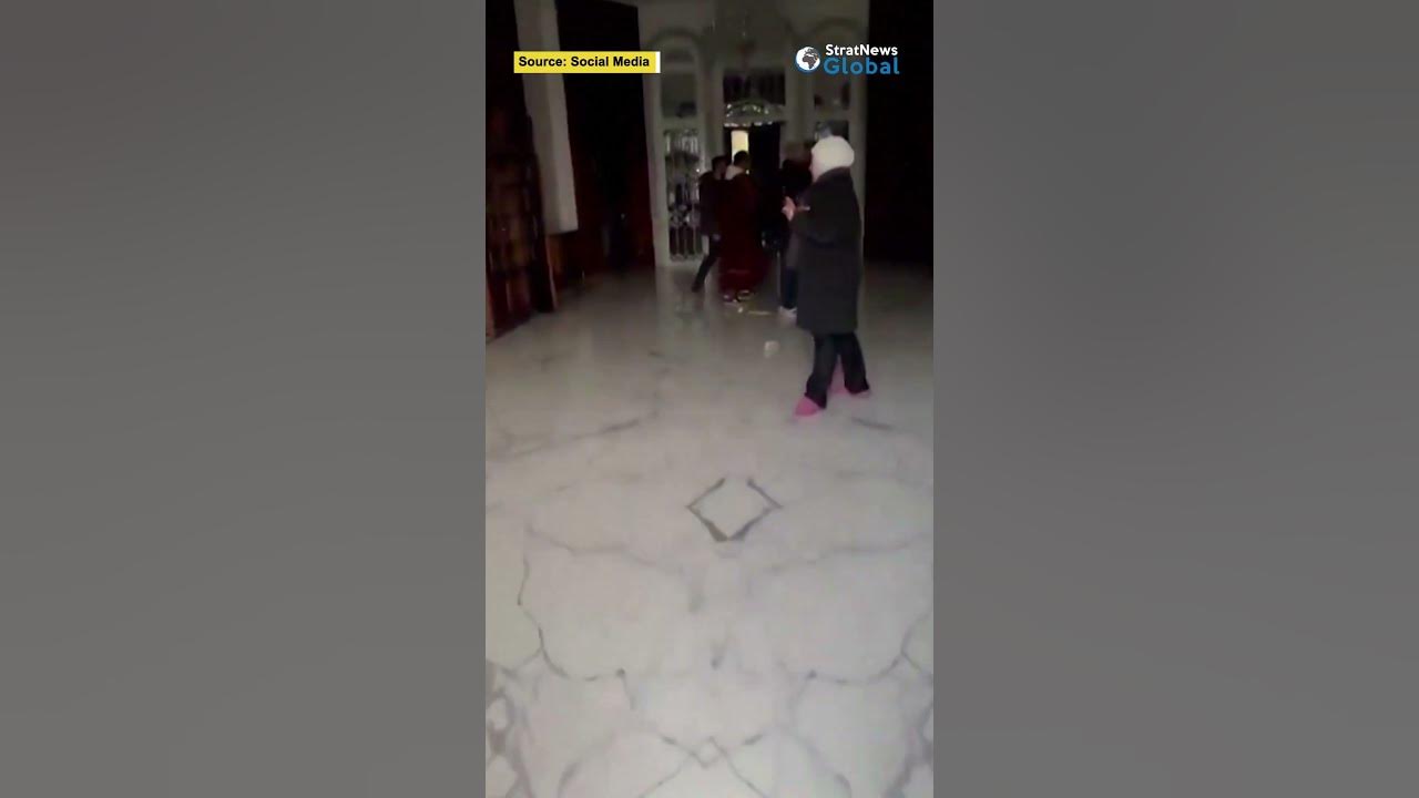 People enter Muhajreen presidential palace in #Damascus after #Syrian rebels topple Assad | #shorts