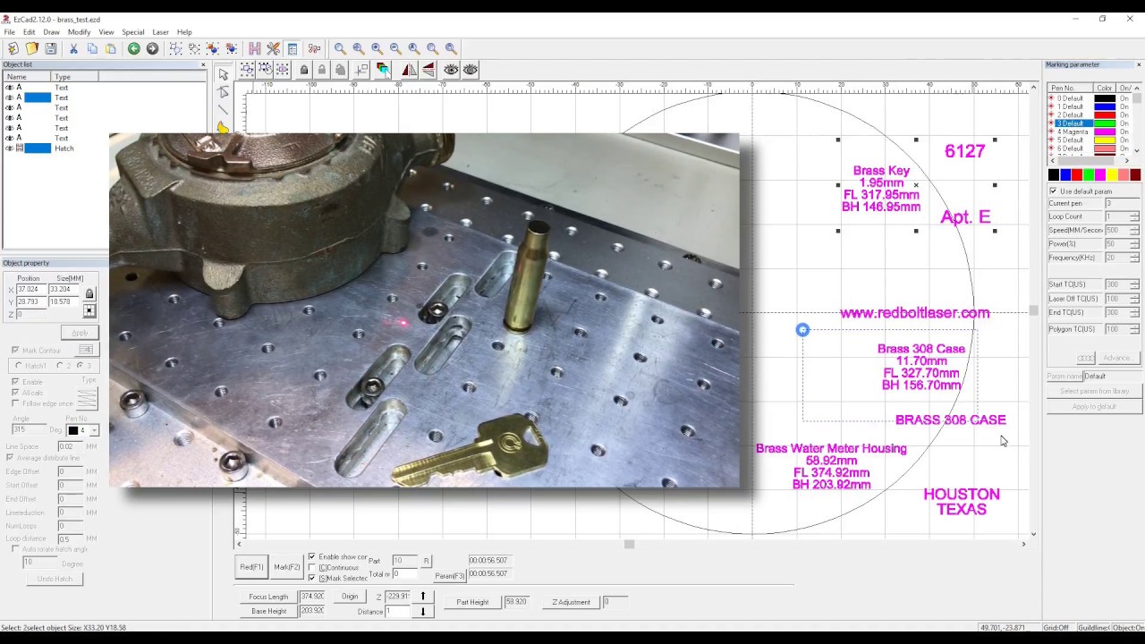 Marking Brass with a Fiber Laser using EZCAD2 YouTube