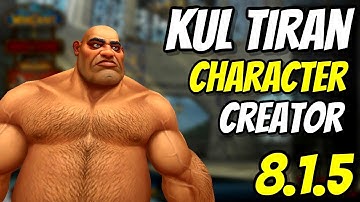Kul Tiran Human Character Creation Allied Race | WoW 8.1.5 | World of Warcraft Battle for Azeroth