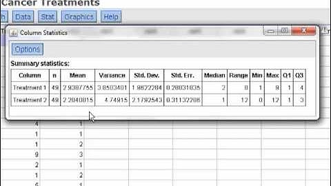 Using StatCrunch for t-tests