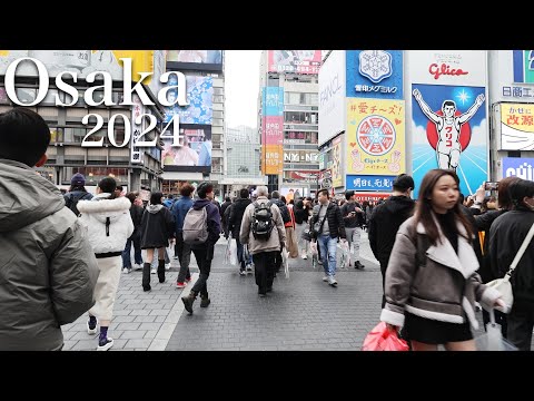 Osaka city tour 2024 honmachi, Shinsaibashi, Namba -4K Japan Travel Video-
