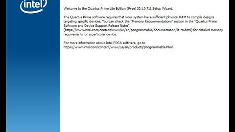 Download and and Install Quartus Prime Lite 20.1 on Windows 10