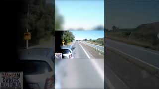 car cut off semi truck and get instant karma