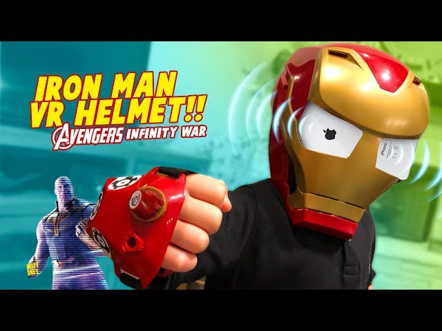 Avengers Infinity War Super Hero Gear Test: Iron Man Virtual Reality Helmet!  - YouTube