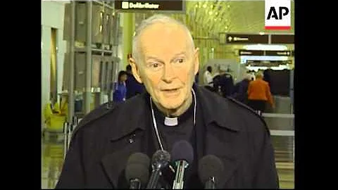 Cardinal McCarrick leaves for conclave, speaks at airport