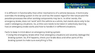 Things to Know About an Emergency Brake