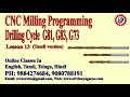 Cnc milling programming  lesson13  cnc drilling cycle  g81 cnc code  g83 cnc code  g73 cnc code