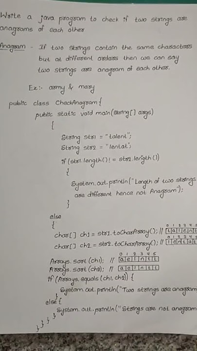 java program to check if two strings are anagram or not#string#java# ...