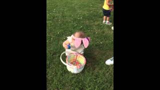 Hannah's first Easter egg hunt 2015