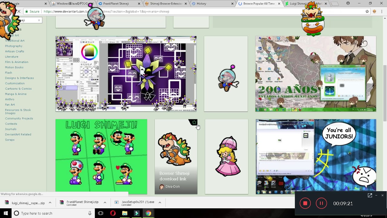 Shimeji /peper mario. bawsor YouTube