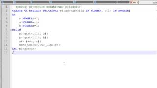 Membuat Oracle Stored Procedure untuk Menghitung rumus Pitagoras
