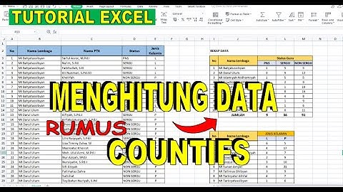 Cara Menghitung Data Menggunakan Rumus Countifs